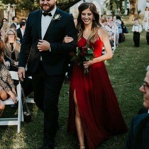 Dark Red Bridesmaid Dress